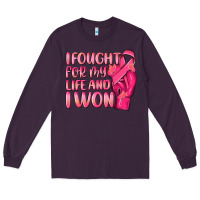 Plum i fought for my life and i won Long Sleeve Tee - NancyCooperArtShop