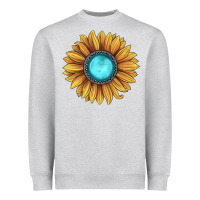 Heather Grey sunflower gemstone Heavyweight Sweatshirt - JahusDesignShop