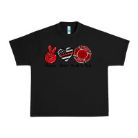 Black peace love back to red Urban Heavy Tee - Artiststas
