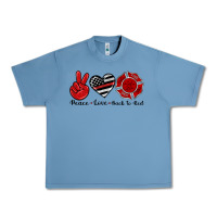 Pebble Blue peace love back to red Urban Heavy Tee - Artiststas