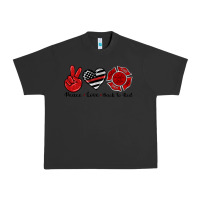 Pigment Black peace love back to red Urban Heavy Tee - Artiststas