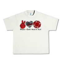 Peace Love Back To Red Urban Heavy Tee | Teevron