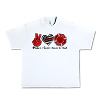 White peace love back to red Urban Heavy Tee - Artiststas