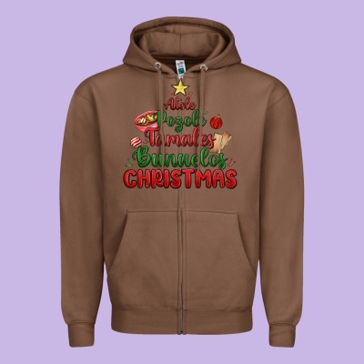 Atole Pozole Mexican Christmas Zipper Hoodie Designed By Maliassmallbusiness