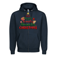 Navy atole pozole mexican christmas Zipper Hoodie - MaliasSmallBusiness