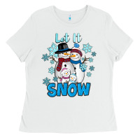 White Let It Snow Ladies Tee - RanaPortraitStore