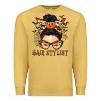 Antique Gold Hair stylist messy bun Premium Sweatshirt - BarkalooDesign