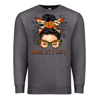 Charcoal Heather Hair stylist messy bun Premium Sweatshirt - BarkalooDesign