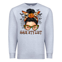 Heather Grey Hair stylist messy bun Premium Sweatshirt - BarkalooDesign