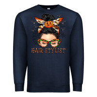 Navy Hair stylist messy bun Premium Sweatshirt - BarkalooDesign