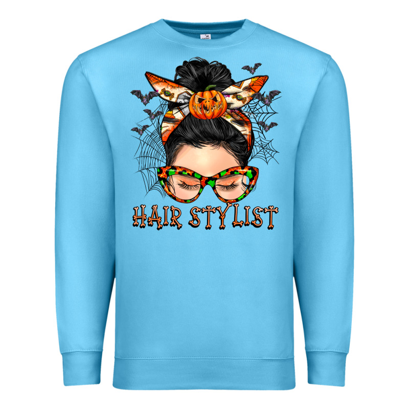 Hair Stylist Messy Bun Premium Sweatshirt by BarkalooDesign | Teevron