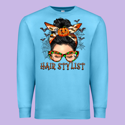 Hair Stylist Messy Bun Premium Sweatshirt Designed By Barkaloodesign