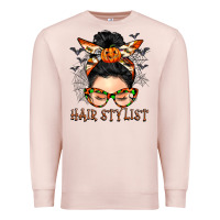 Pale Pink Hair stylist messy bun Premium Sweatshirt - BarkalooDesign