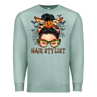 Seafoam Hair stylist messy bun Premium Sweatshirt - BarkalooDesign