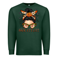 Sports Green Hair stylist messy bun Premium Sweatshirt - BarkalooDesign
