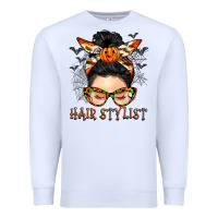 White Hair stylist messy bun Premium Sweatshirt - BarkalooDesign