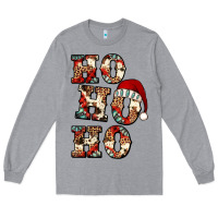 Heather Grey ho ho ho western christmas Long Sleeve Tee - Jasminsmagicworld