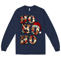 Navy ho ho ho western christmas Long Sleeve Tee - Jasminsmagicworld