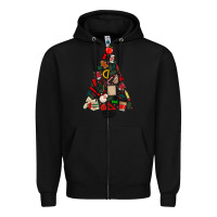 Black teacher christmas tree Zipper Hoodie - MaliasSmallBusiness