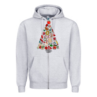 Heather Grey teacher christmas tree Zipper Hoodie - MaliasSmallBusiness