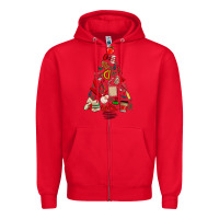 Red teacher christmas tree Zipper Hoodie - MaliasSmallBusiness