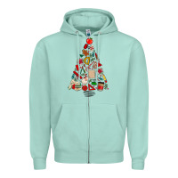 Seafoam teacher christmas tree Zipper Hoodie - MaliasSmallBusiness
