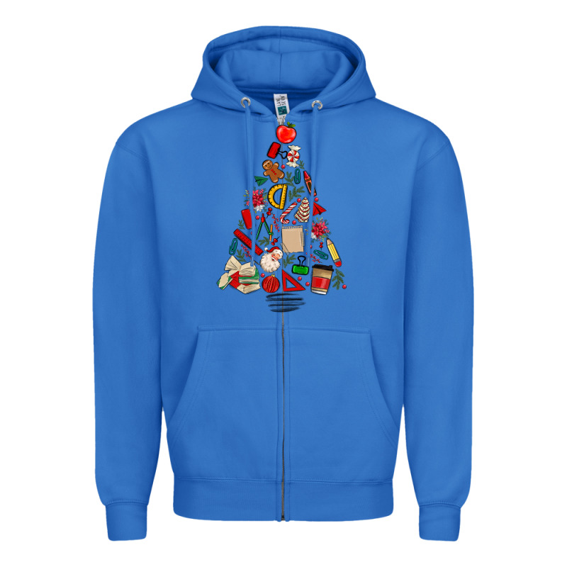 Teacher Christmas Tree Zipper Hoodie by MaliasSmallBusiness | Teevron