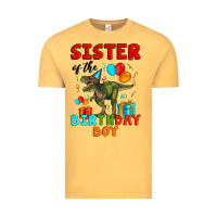 Vintage Mustard sister of the birthday boy t rex Vintage Tee - Artiststas