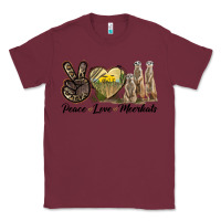 Burgundy Peace Love Meerkats Classic Tee - LillyAllenDesigns