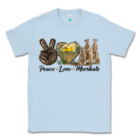Dusty Blue Peace Love Meerkats Classic Tee - LillyAllenDesigns