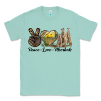 Seafoam Peace Love Meerkats Classic Tee - LillyAllenDesigns