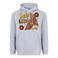 Heather Grey black woman self love nails Heavyweight Hoodie - Artiststas