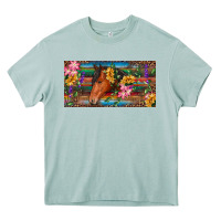 Arona Brown horse with flowers and leopard Heavy Core Tee - RanaPortraitStore