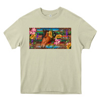 Mossy Brown horse with flowers and leopard Heavy Core Tee - RanaPortraitStore