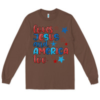 Chestnut love jesus and america too Long Sleeve Tee - JahusDesignShop
