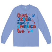 Colony Blue love jesus and america too Long Sleeve Tee - JahusDesignShop