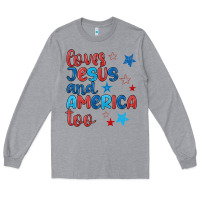 Heather Grey love jesus and america too Long Sleeve Tee - JahusDesignShop