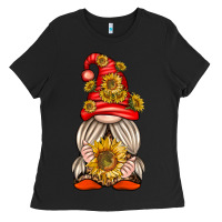 Black western gnome with sunflowers Ladies Tee - texasbilliewilder