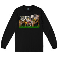 Black Western Mom With Spotted Pig And Baby Pig Long Sleeve Tee - LillyAllenDesigns
