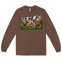 Chestnut Western Mom With Spotted Pig And Baby Pig Long Sleeve Tee - LillyAllenDesigns