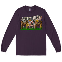 Plum Western Mom With Spotted Pig And Baby Pig Long Sleeve Tee - LillyAllenDesigns