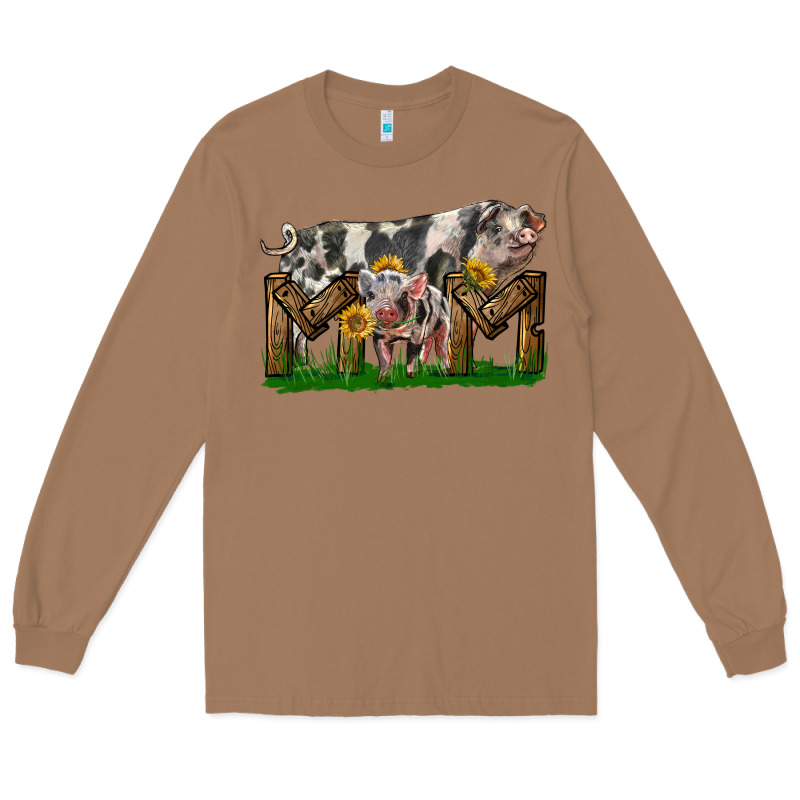 Western Mom With Spotted Pig And Baby Pig Long Sleeve Tee by LillyAllenDesigns | Teevron