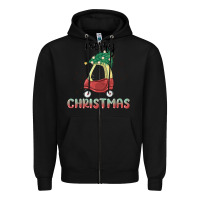 Black merry christmas kids car Zipper Hoodie - MaliasSmallBusiness