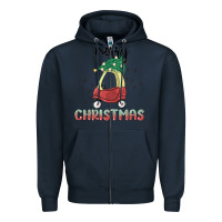 Navy merry christmas kids car Zipper Hoodie - MaliasSmallBusiness