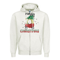 Oatmeal Heather merry christmas kids car Zipper Hoodie - MaliasSmallBusiness