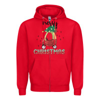 Red merry christmas kids car Zipper Hoodie - MaliasSmallBusiness
