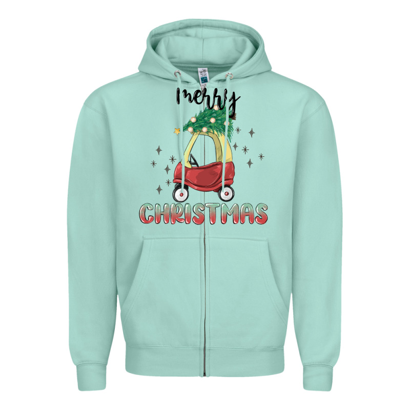 Merry Christmas Kids Car Zipper Hoodie by MaliasSmallBusiness | Teevron