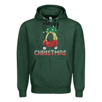 Sports Green merry christmas kids car Zipper Hoodie - MaliasSmallBusiness