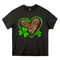 Asphalt st patricks day leopard heart with shamrocks Heavy Core Tee - Artiststas