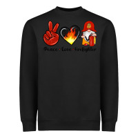 Black peace love firefighter Heavyweight Sweatshirt - Artiststas